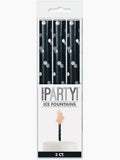 Black / Silver 15cm Ice Fountain Firework Candle 3 Pack