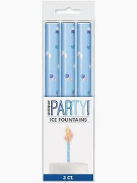 Light Blue 15cm Ice Fountain Firework Candle 3 Pack