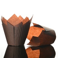 Brown Tulip Cupcake Cases 50 Pack