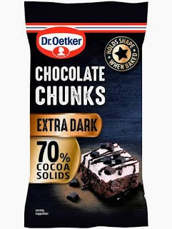 Dr. Oetker Extra Dark Chocolate Chunks 100g