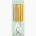 Make a Wish Gold Glitter Candles 16cm 6 Pack
