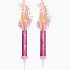 Hot Pink 15cm Ice Fountain Firework Candle 2 Pack