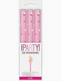 Pink / Silver 15cm Ice Fountain Firework Candle 3 Pack