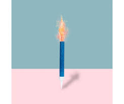Royal Blue 15cm Ice Fountain Firework Candle 2 Pack