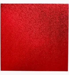 10" Red Square Cake Drum – 12mm