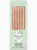 Make a Wish Rose Gold Glitter Candles 16cm 6 Pack